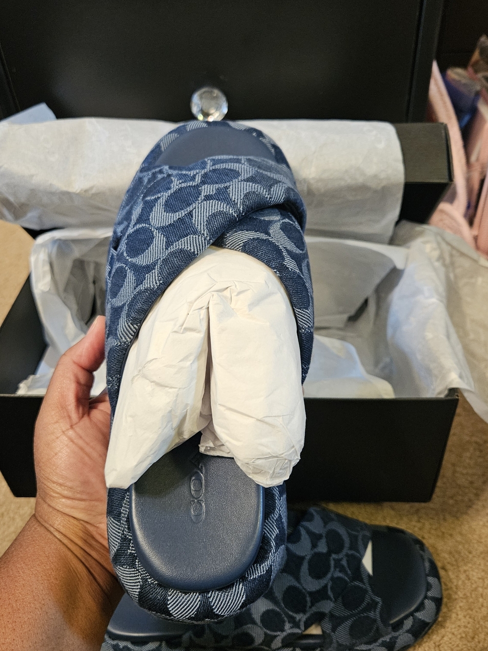Coach Penelope Signature C Denim Sandal - Picture 16 of 16